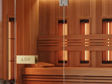 Detail: the infrared panels behind the bench